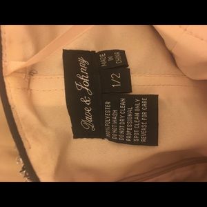 Dave & Johnny strapless champagne & black dress